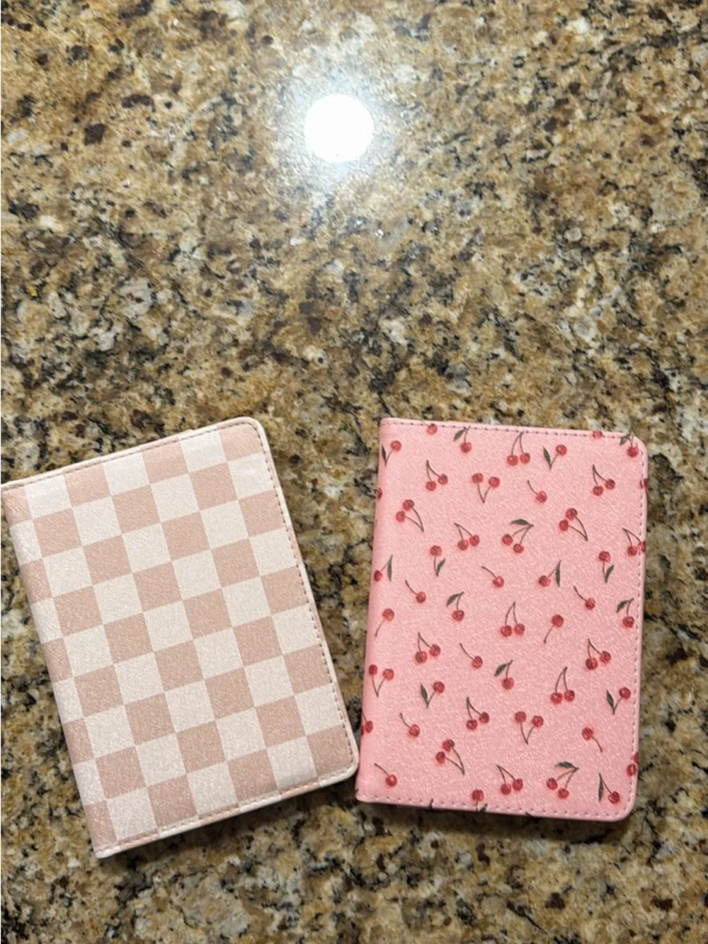 Pink Cherry Print Kindle Case & Beige Check Kindle Case Set -10th Generation